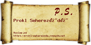 Prokl Seherezádé névjegykártya